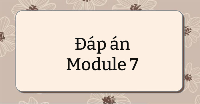 Đáp án 25 câu trắc nghiệm cuối khoá module 7
